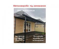 Ворота: розпашні, в'їзні, гаражні. Матеріали на вибір: профнастил, металевий штакетник, жалюзійні во - Зображення 7/11